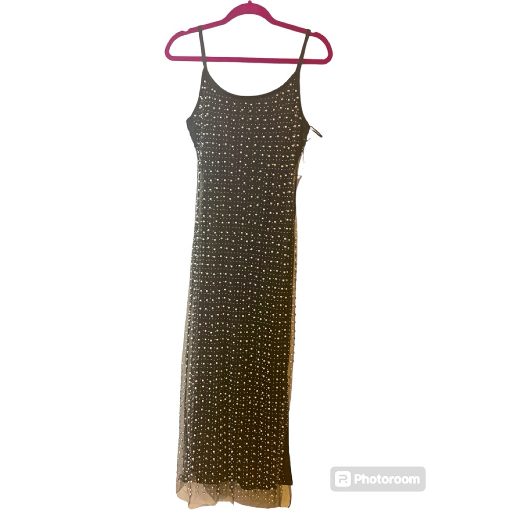 BLACK BEADED DRESS - NWT